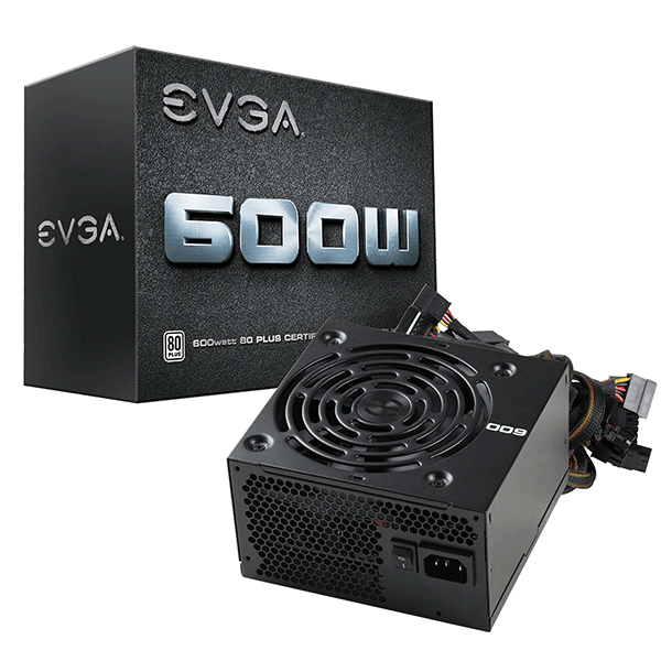POWER SUPPLY 600W EVGA 80 PLUS WHITE-W1 600 | 100-W1-0600-K3