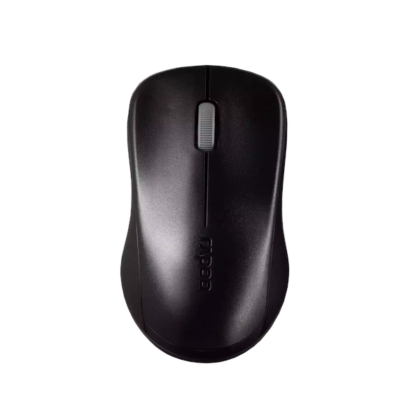 Rapoo 1620 Wireless Optical Mouse, 1000 DPI Optical Sensor, 3 (Left/Right-click, Middle click/scroll wheel) Buttons, Ambidextrous Design, Up to 12 months Battery Life, Black, 1 Year Warranty | 11464