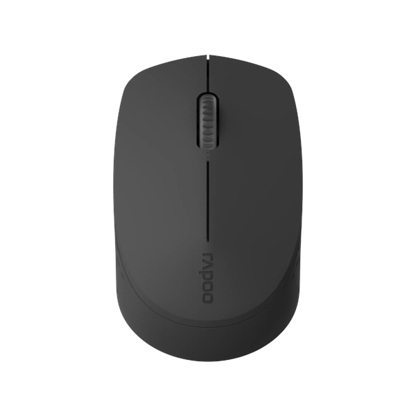 Rapoo M100 Silent Multi-Mode Wireless Mouse, 1300 DPI Optical Sensor, 3 (Left/Right-click, Middle click/scroll wheel) Buttons, Ambidextrous Design, Up to 9 months Battery Life, Dark Grey, 1 Year Warranty | 18199