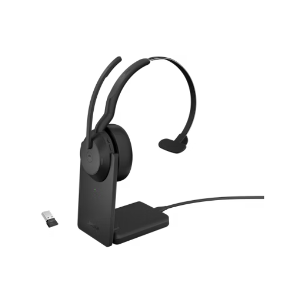 Jabra Evolve2 55 Link390a MS Stereo Headset with Charging Stand, 1 Year Warranty | 25599-999-989
