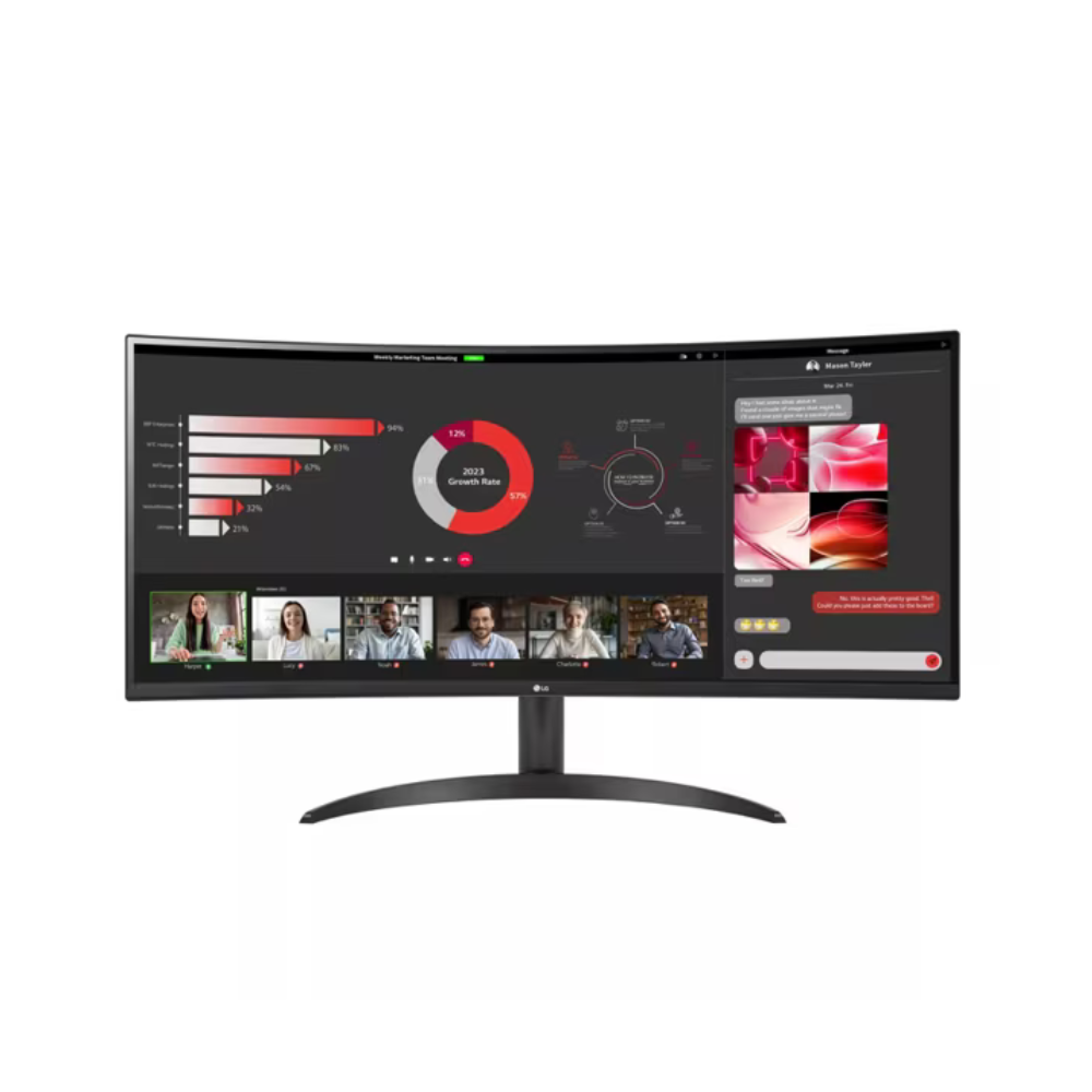LG Curved UltraWide 34WR50QC-B 34" WQHD (3440 x 1440) Monitor, Anti-glare, DP, HDMI, Tilt Adjustable, 1 Year warranty | 34WR50QC-B