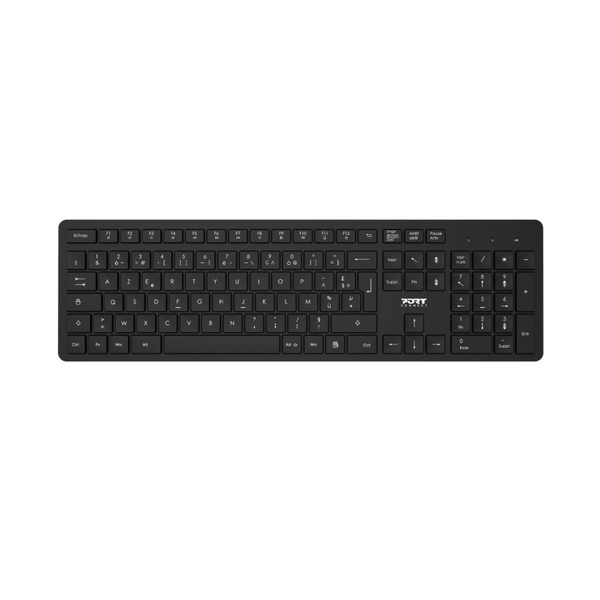 Port Wireless Keyboard & Mouse Combo, Wireless via USB-A & USB-C, 100% Keyboard Layout, 12 Shortcut-keys, 1600 DPI Mouse, Ambidextrous and Lightweight Mouse Design, Black, 1 Year Warranty | 900904-U