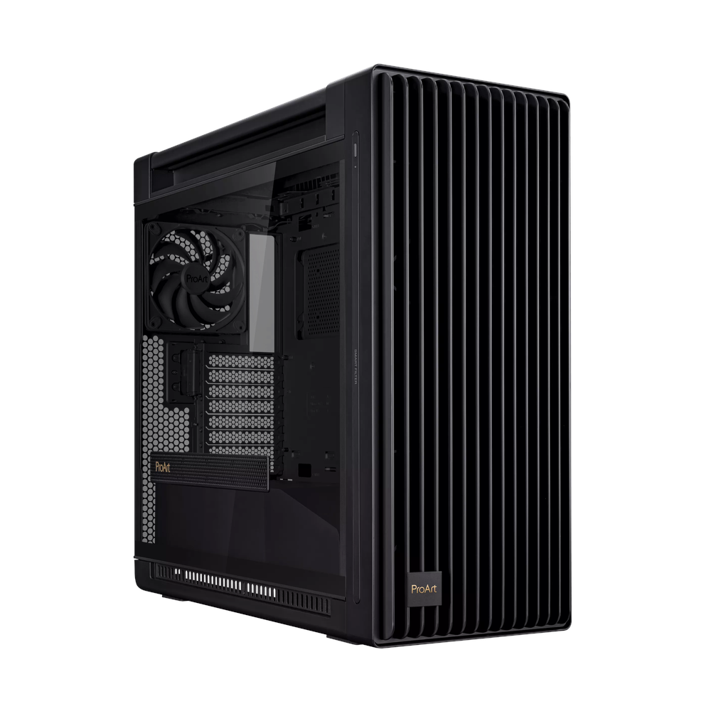 Asus ProArt PA602 E-ATX PC Case, Tempered Glass Left panel, Front panel dust detection, 3 x Fans, 440mm GPU Support, USB 3.2 Gen 2, Black, 1 Year Warranty | 90DC00J0-B09000