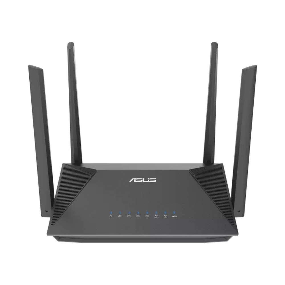 Asus AX1800 Dual Band WiFi 6 Extendable Router, 5 GHz Up to 1201 Mbps, 2.4 GHz Up to 574 Mbps, 4 x External Antennas, 1.3GHz Dual-Core Processor, AiMesh Supported, 1 Year Warranty | 90IG08T0-MU2H00