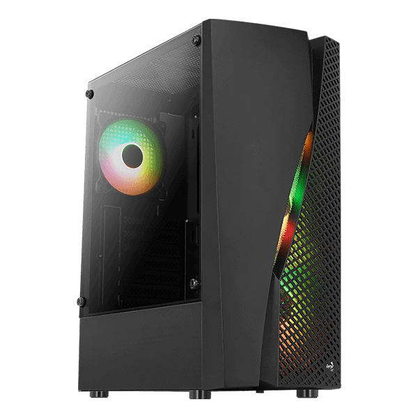 ATX CASE AEROCOOL WAVE ARGB MID TOWER-BLACK | AC-WAVE-G-BK-V3