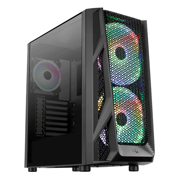 ATX CASE AEROCOOL AIRHAWK DUO MID TOWER BLACK | AIRHAWK DUO-G-BK