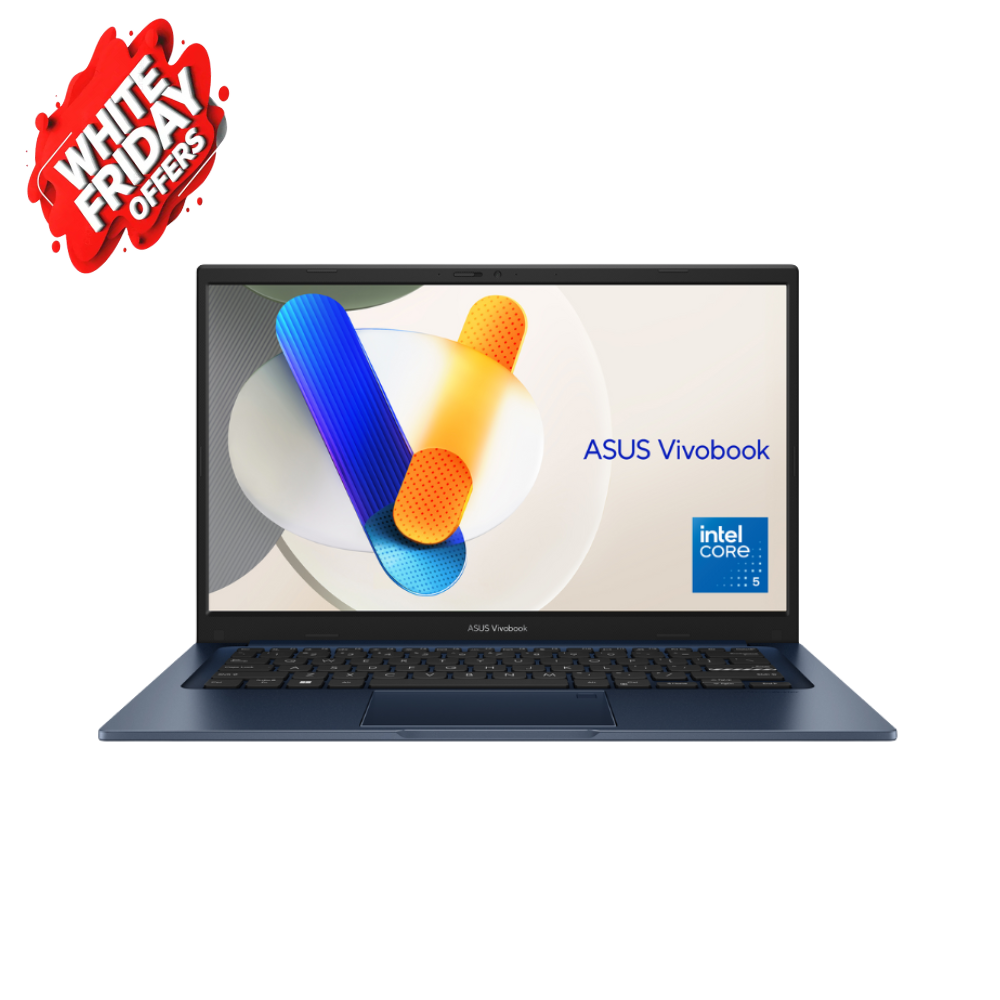 ASUS Vivobook 14 Intel Core 5 120U Processor, 16GB RAM, 512GB SSD, 14" FHD Display, Windows 11 Home, English & Arabic Keyboard, Black, 1 Year Warranty | X1404VA-EB385W