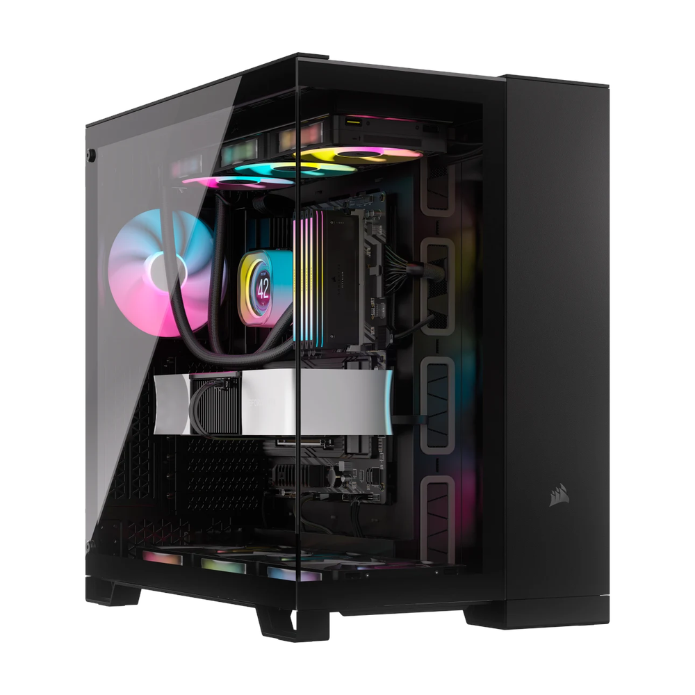 Corsair 6500X Mid-Tower Dual Chamber PC Case, Tempered Glass Side Window, 400mm GPU Support, USB 3.2 Gen 2, Black, 1 Year Warranty | CC-9011257-WW