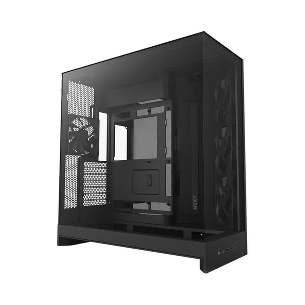 NZXT H9 Flow Large Dual-Chamber Mid-Tower ATX Airflow Case, Dark Tinted Tempered Glass Side Window, 3 x F140Q (CV) Fans, 1 x F120Q (CV) Fan, Full-Size GPU Support, USB 3.2 Gen2x2, White, 1 Year Warranty | CM-H92FB-01