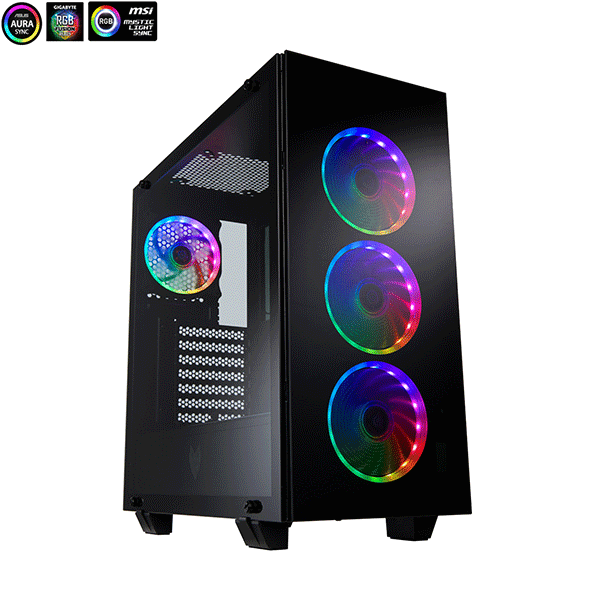 ATX CASE FSP CMT510-PLUS MID TOWER GAMING (4 ARGB FAN) | CMT510-PLUS