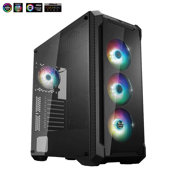 ATX CASE FSP CMT520-PLUS MID TOWER GAMING (4 ARGB FAN) | CMT520-PLUS