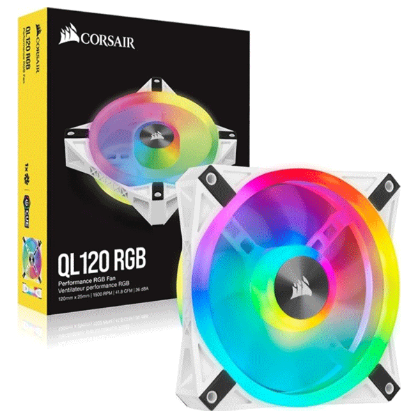 CORSAIR CASE FAN QL120
 RGB 120mm PWM Single Fan White |
 CO-9050103-WW 1 Year Shop Warranty