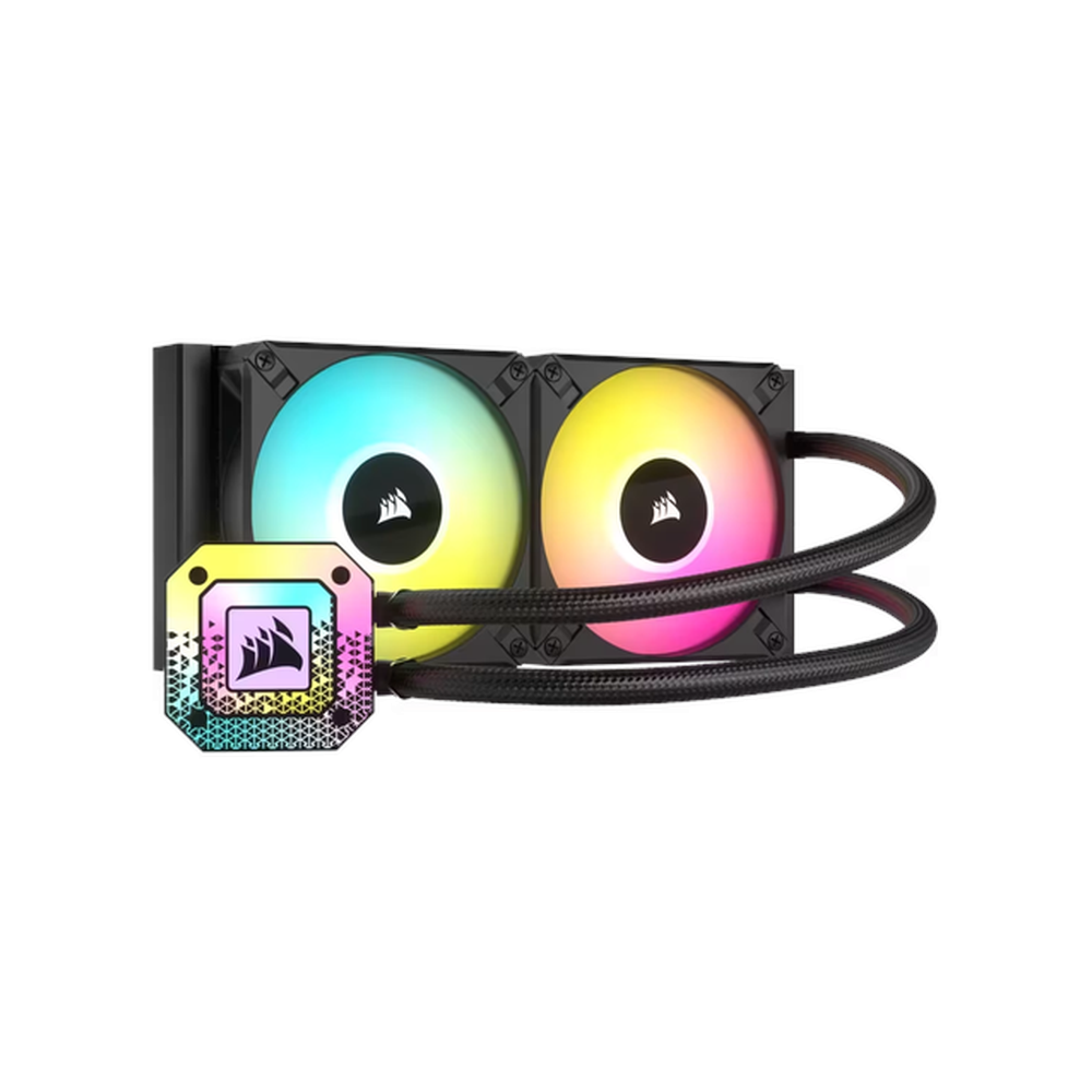 Corsair iCUE H100i Elite Capellix XT AIO RGB Liquid Cooler, 240mm Radiator, Supports Intel, AMD Sockets, Black, 1 Year Warranty | CW-9060068-WW