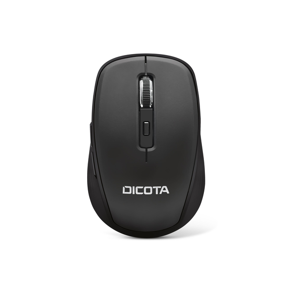 Dicota Bluetooth Mouse Travel, Bluetooth v5.1, 1600 DPI High-precision Sensor, 4 (Left/Right-click, Scroll wheel with middle click, DPI switch) Buttons, Lightweight Ambidextrous Design, Black, 1 Year Warranty | D31980