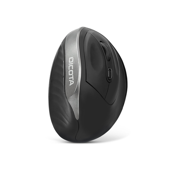 Dicota Wireless Ergonomic Mouse Relax, 1600 DPI High-precision Sensor, 6 (Left/Right-click, Back/Forward, Middle click/scroll wheel, DPI switch) Buttons, Vertical Design, Black, 1 Year Warranty | D31981