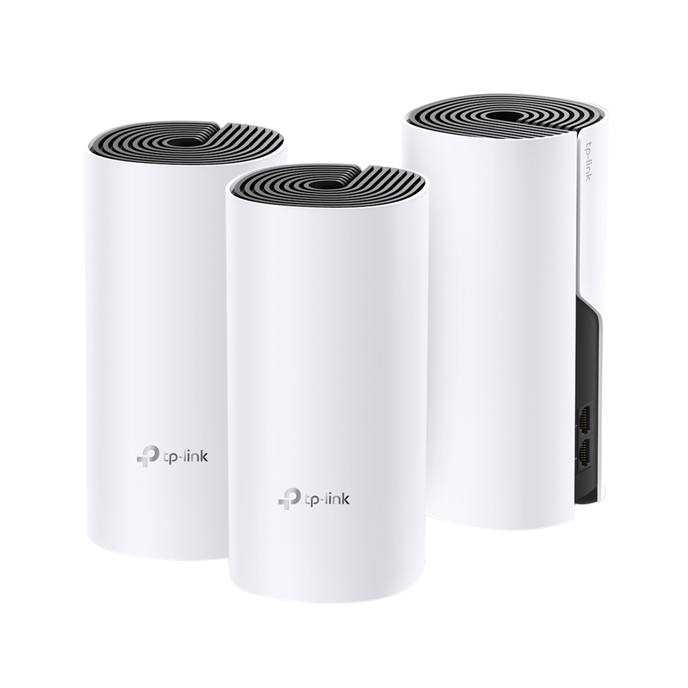 TP-Link Deco AC1200 Whole Home Mesh Wi-Fi System Pack Of 3, 2.4 GHz Up to 300 Mbps, 5 GHz Up to 867 Mbps, 2 x Internal Antennas, Multiple LAN Ports, 3-5 Bedroom Houses Coverage, Deco Mesh Technology, Connections Up To 100 Devices, 1 Year Warranty | DECO-M4-3PACK
