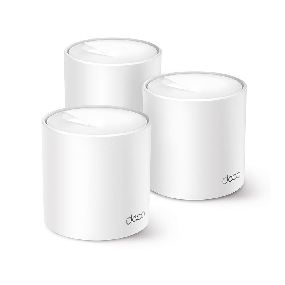 TP-Link AX1500 Whole Home Mesh Wi-Fi 6 System Router Pack Of 3, 5 GHz Up to 1201 Mbps, 2.4 GHz Up to 300 Mbps, 2 x Internal Antennas, 3-5 Bedroom Houses Coverage, EasyMesh Compatible, 1 Year Warranty | DECO-X10-3PACK
