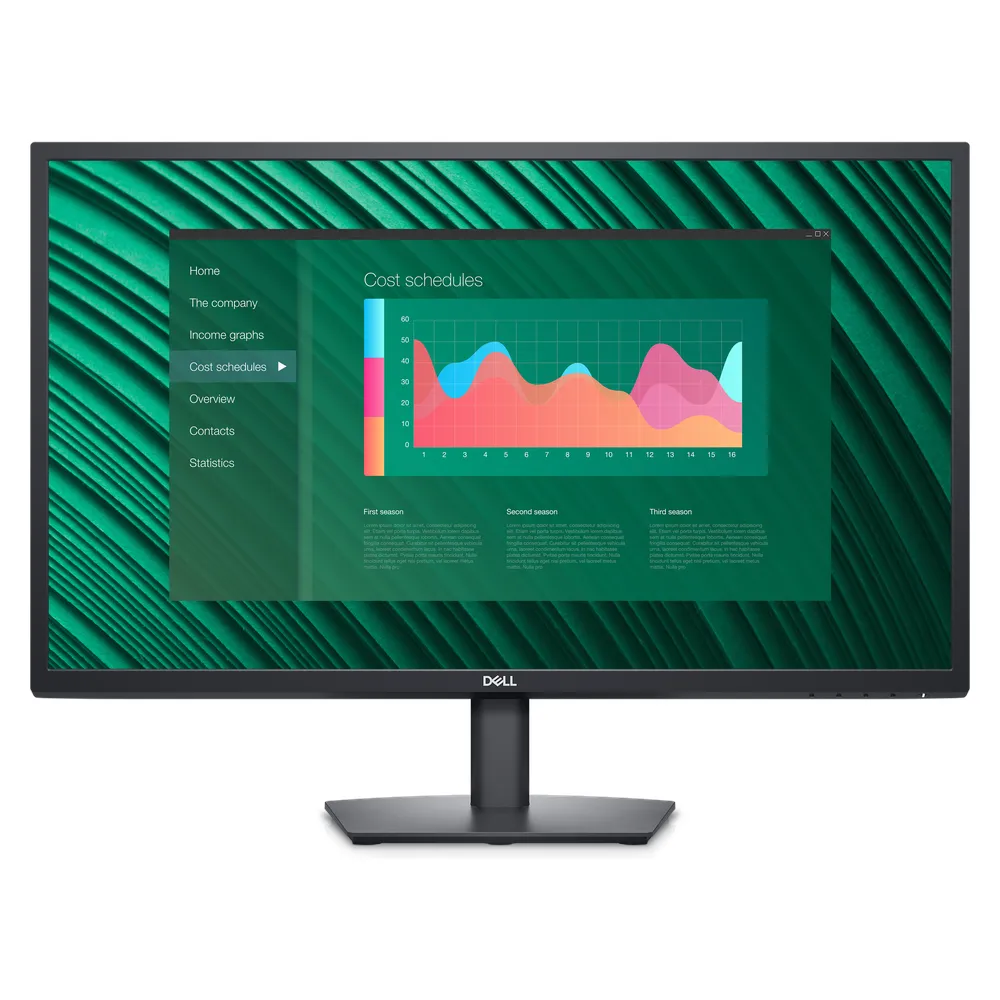 Dell 27 Monitor, 27" FHD (1920 x 1080) Resolution, 60Hz, Anti-glare, 5ms (GTG) Response Time, DP, VGA, Tilt Adjustable Stand, Black, 3 Year Warranty | E2723H