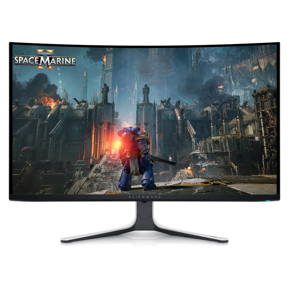 Dell Alienware 32 4K QD-OLED Curved Gaming Monitor, 32" 4K (3840 x 2160) Resolution, 240Hz, Anti-glare, 0.03ms (GTG) Response Time, HDMI, DP, USB-C, Tilt/Height/Swivel Adjustable Stand, Black & White, 3 Year Warranty | AW3225QF