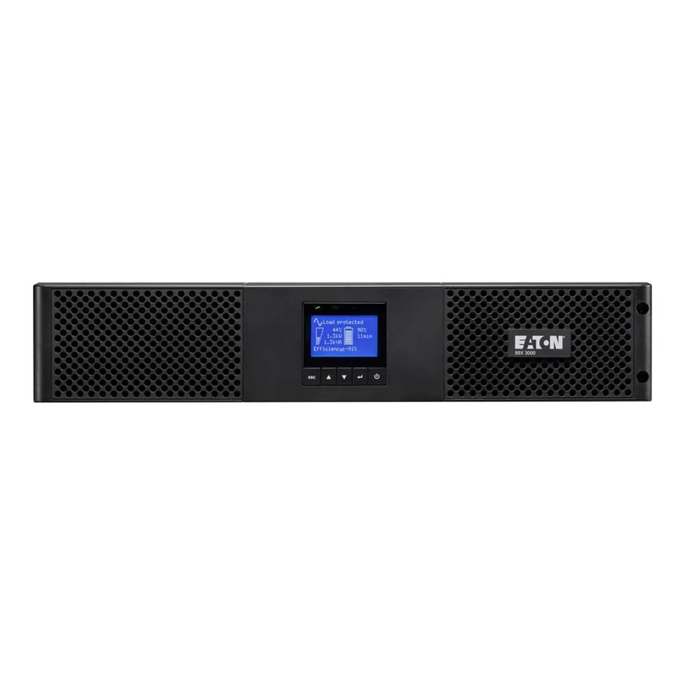 Eaton 9SX UPS, 3000 VA, 2700 W, Rack, 2U Form Factor, Sine Wave Output Waveform, Online Double Conversion, C20 Input Connection, Multilingual Graphical LCD Display, Sealed, Lead-Acid Battery, 1 Year Warranty | 9SX3000IR
