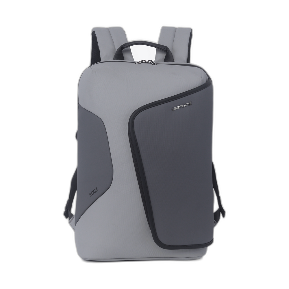 Genuine Rock Laptop Backpack, Fits up to 16” Laptops, High-Quality Polyester, Water-Resistant Fabric, Carry Strap, Grey, 1 Year Warranty | GN-B230817GR