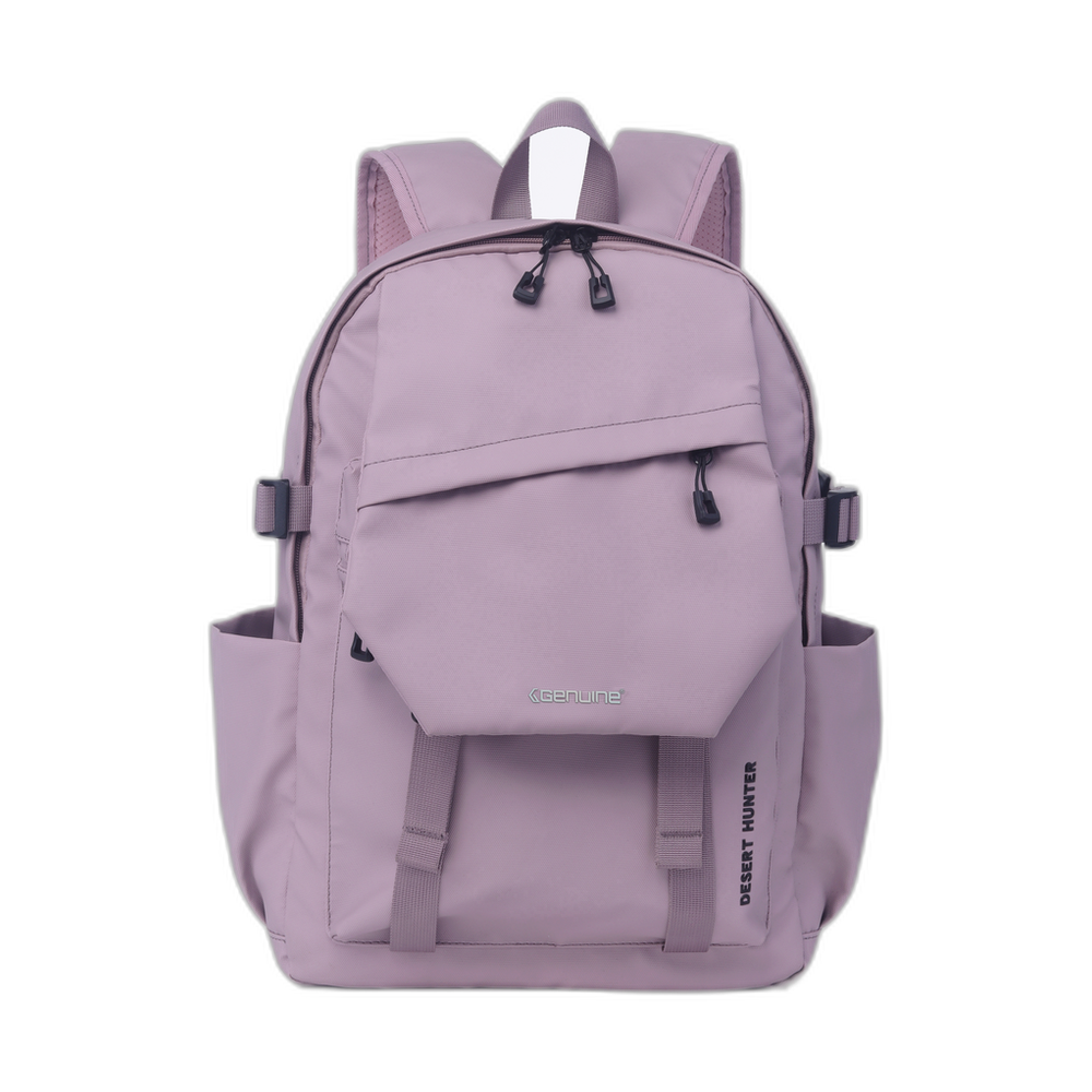 Genuine DesertHunter Laptop Backpack, Fits up to 15.6” Laptops, Durable Polyester Build, Water-Resistant Fabric, All-Black Zipper Pullers, Carry Strap, Purple, 1 Year Warranty | GN-B230963PL