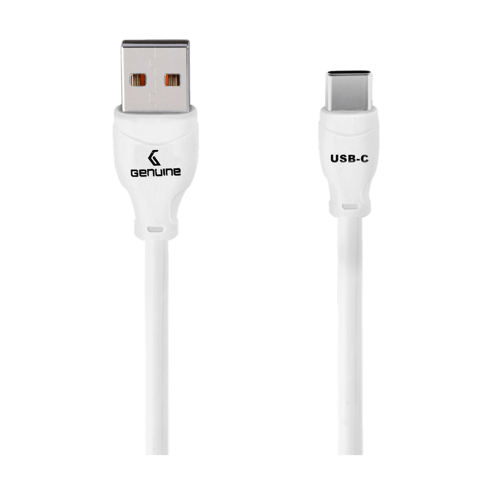 Genuine USB 2.0 - A to C Cable, Cable Length 1.5M, 100W, White, 1 Year Warranty | GN-USBAC1.5M-WH