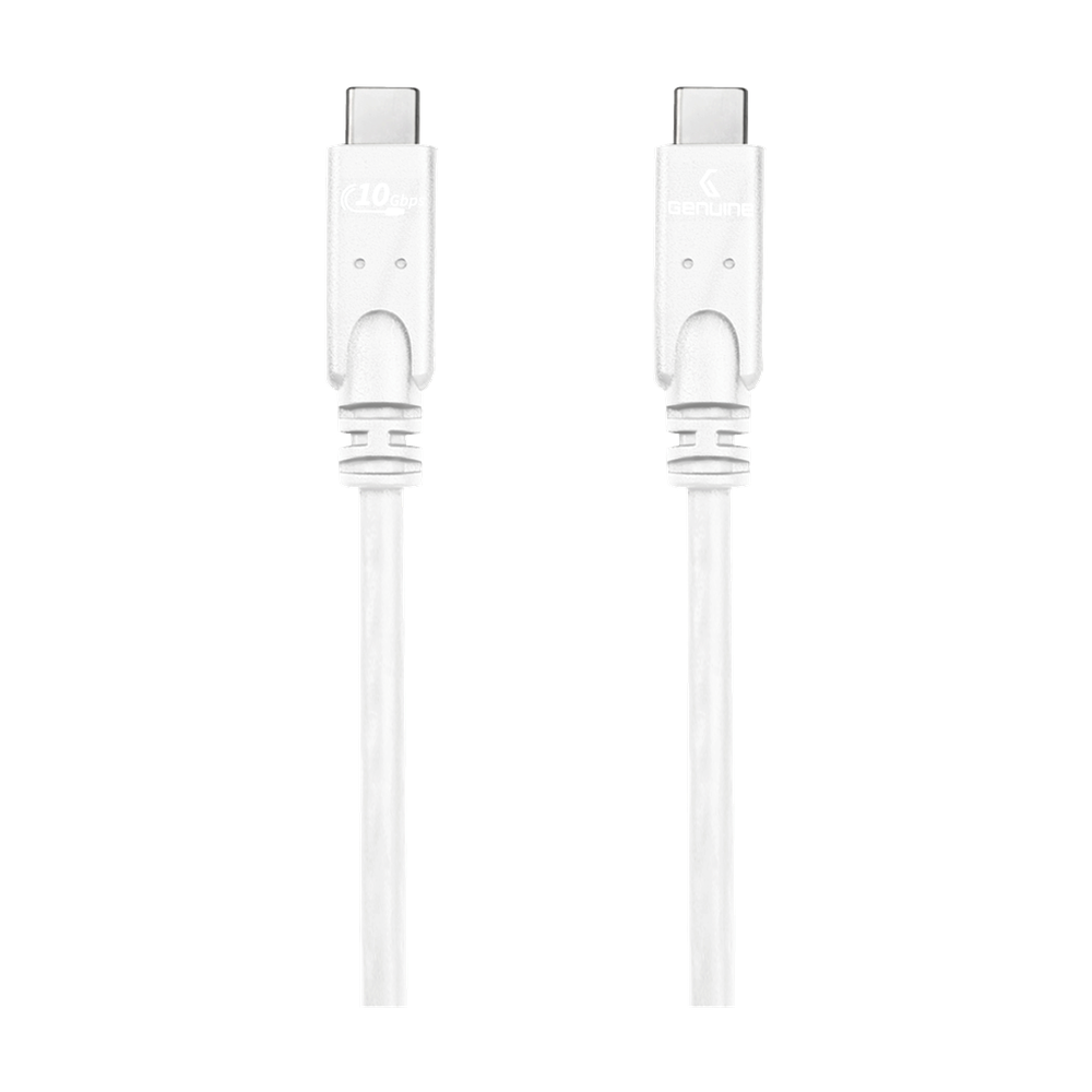 Genuine USB 3.2 Gen2 Cable, Cable Length 3M, 100W, 10Gps Data Transfer Speed, White, 1 Year Warranty | GN-USBC3M-WH