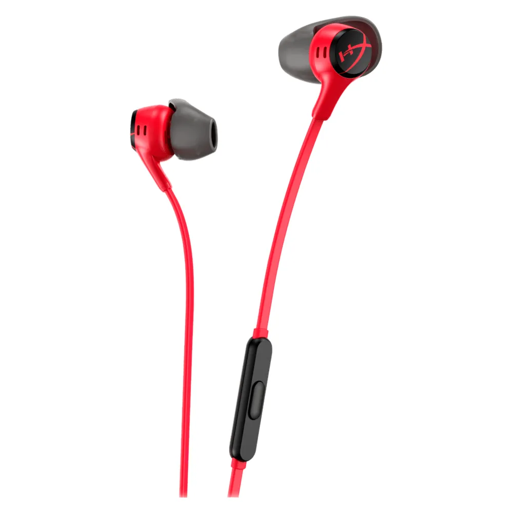 HyperX Cloud Gaming Earbuds II, In-line, 1.2 m Cable Length, Omnidirectional Microphone, 14mm Speaker Size, Hard Shell Case Included, Red, 1 Year Warranty | 705L8AA