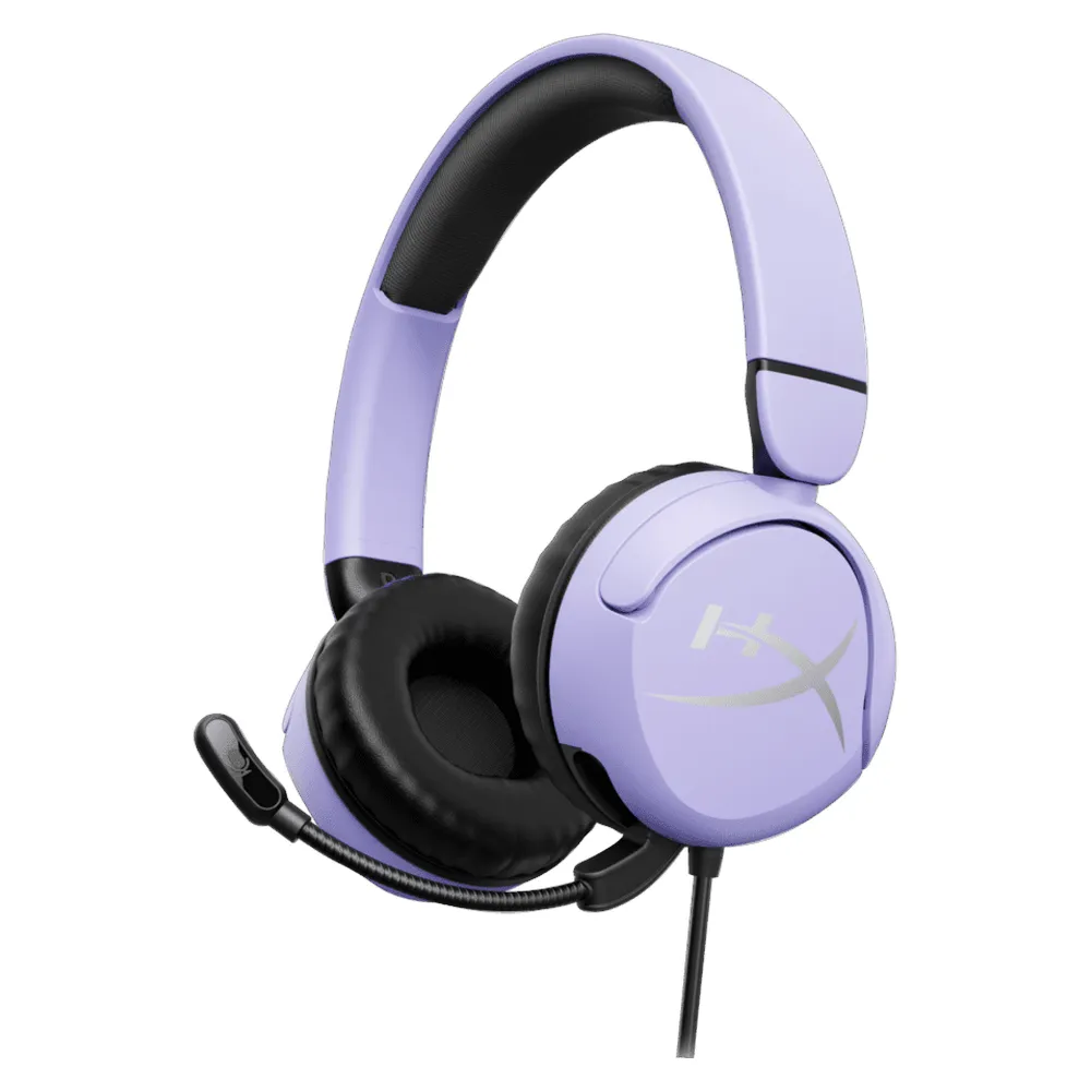 HyperX Cloud Mini Wired Gaming Headset, On-Ear/Supra-Aural, Cosed Back, Electret Condenser Microphone, Custom Dynamic, 30mm Speaker with Neodymium Magnets, Lavender, 1 Year Warranty | 7G8F5AA