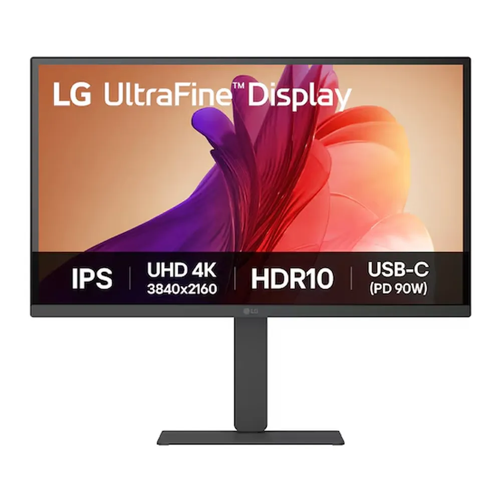 LG UltraFine IPS Monitor, 27" 4K (3840 x 2160) Resolution, 60Hz, Anti-glare, 5ms (GtG) Response Time, HDMI, DP, USB-C, Tilt/Height/Swivel/Pivot Adjustable Stand, Black, 1 Year Warranty | 27U730A-B