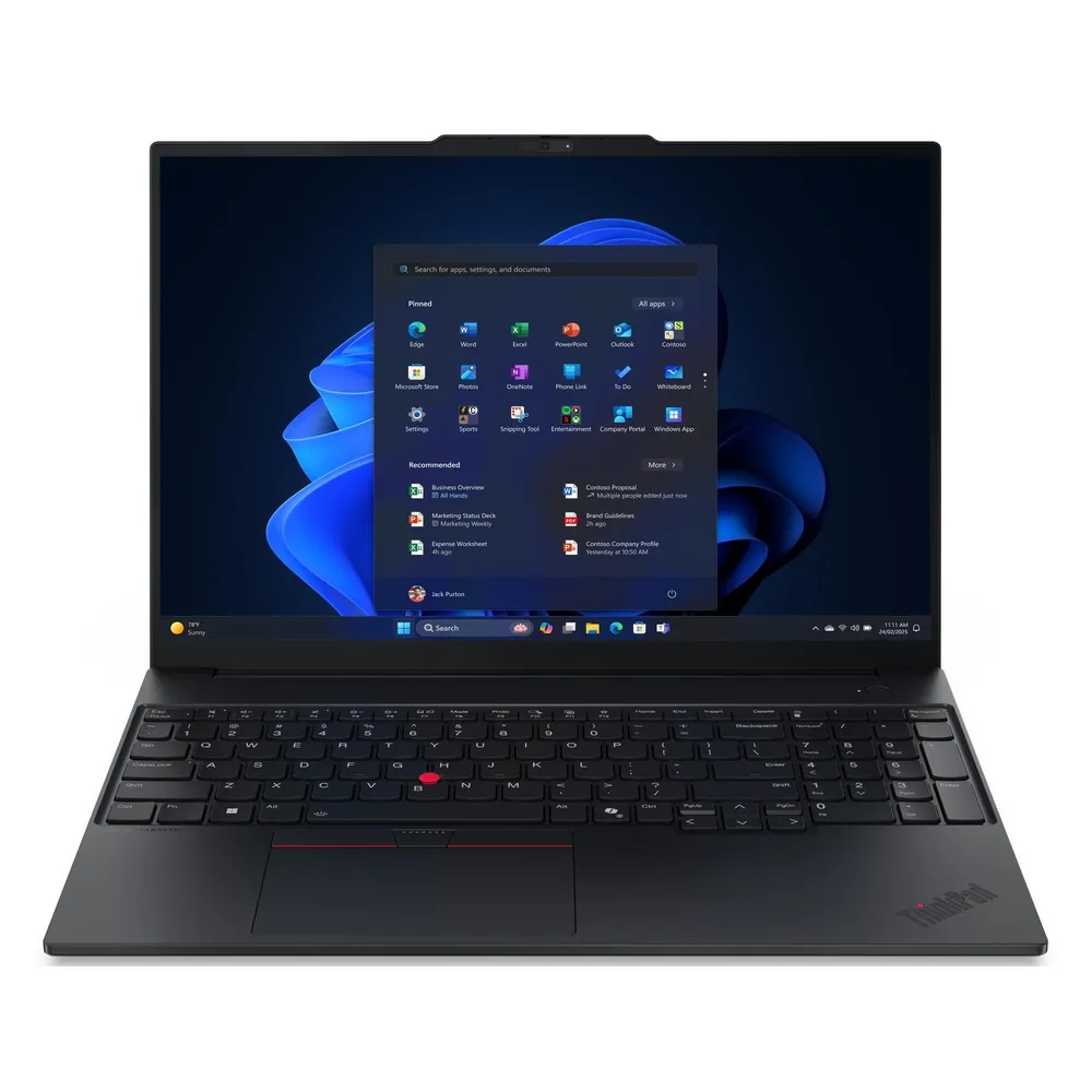 Lenovo ThinkPad E16 Gen 3 Laptop, Intel Core Ultra 7 255H Processor, 16GB RAM, 512GB SSD, 16" WUXGA Display, DOS, English Backlit Keyboard, Includes Bag, 1 Year Warranty | 21SR005NGP