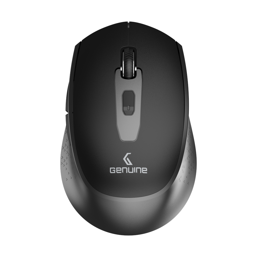 Genuine M7097 BG Wireless Mouse, 1200 DPI Optical Sensor with Precise Tracking, Ergonomic Design, USB 2.0, Compatible with Windows, Mac OS & Linux, Black/Grey, 1 Year Warranty | M7097 BG