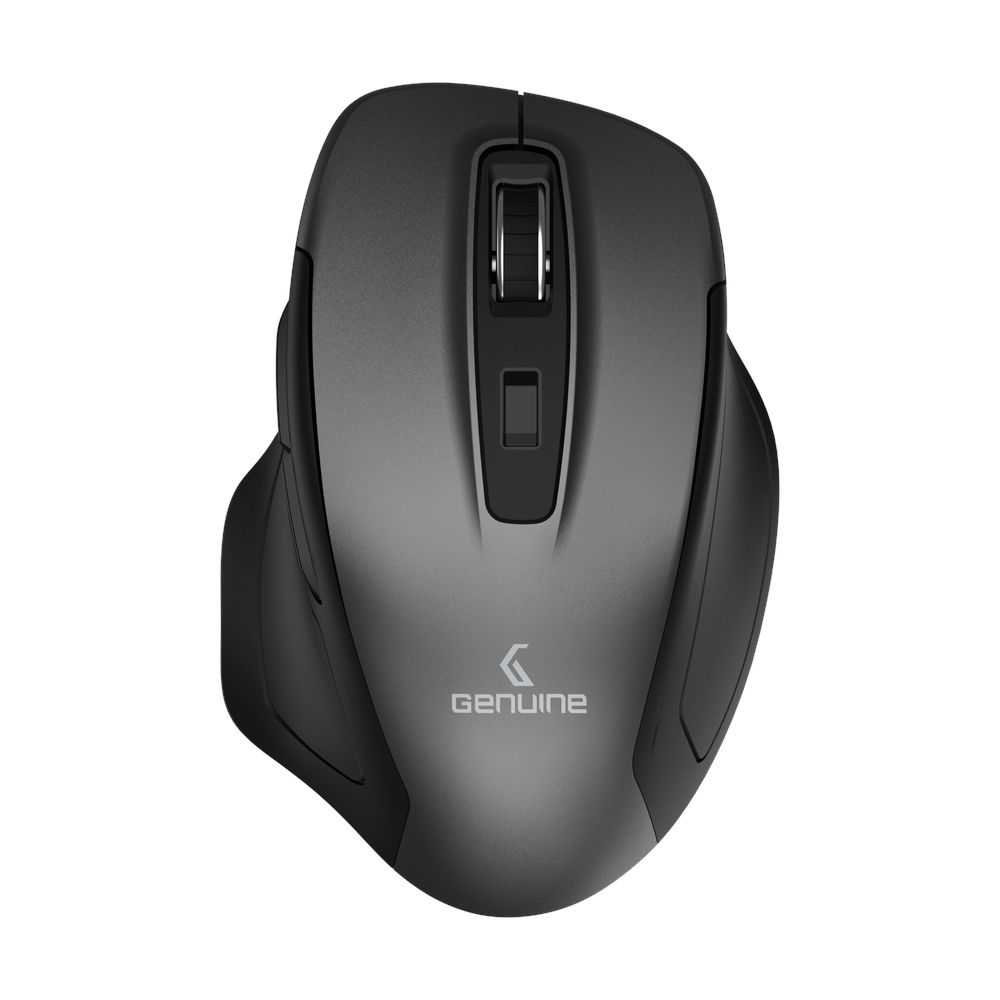 Genuine M7097 GB Wireless Mouse, 1200 DPI Optical Sensor with Precise Tracking, Ergonomic Design, USB 2.0, Compatible with Windows, Mac OS & Linux, Grey/Black, 1 Year Warranty | M7097 GB