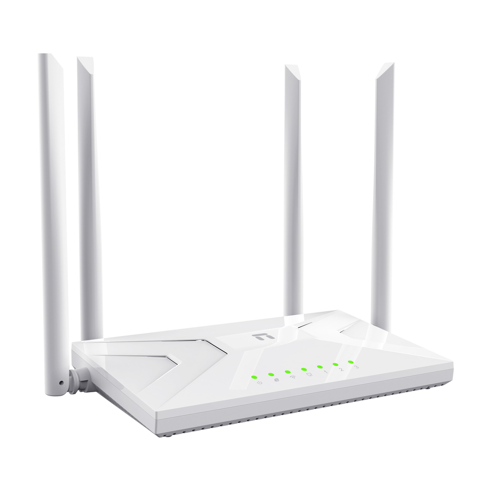 Netis AC1200 Wireless Dual Band Router, 2.4 GHz Up to 300 Mbps, 5 GHz Up to 867 Mbps, 4 x Fixed High-Performance Antennas, Multiple LAN Ports, 3 Bedroom Houses Coverage, Intelligent Bandwidth Control, 1 Year Warranty | NC21