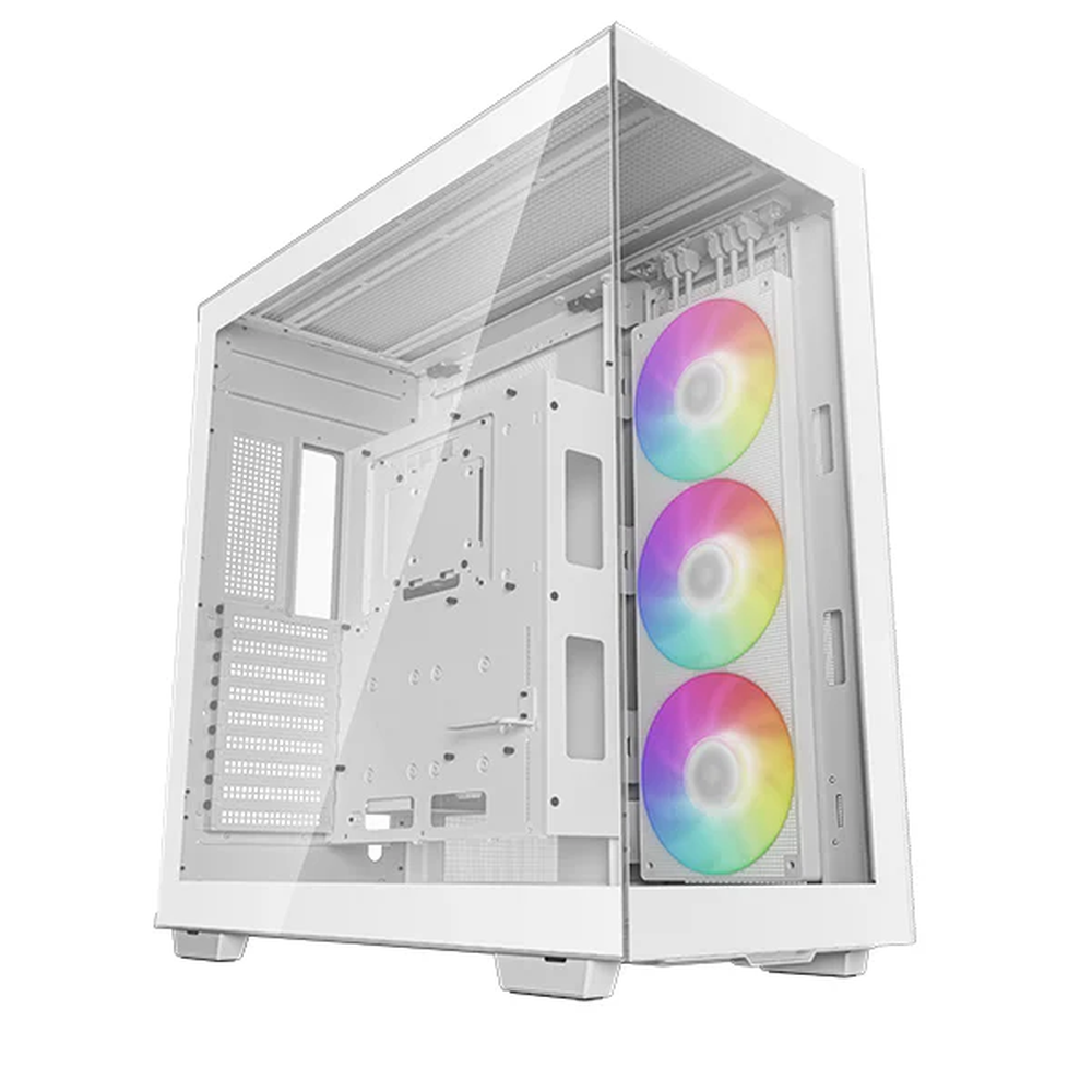 DeepCool CH780 WH E-ATX PC Case, Panoramic Glass-Dual Chamber, 1 x 420mm ARGB Fan Unit, 480mm GPU Support, USB 3.2 Gen 2, White, 1 Year Warranty | R-CH780-WHADE41-G-1