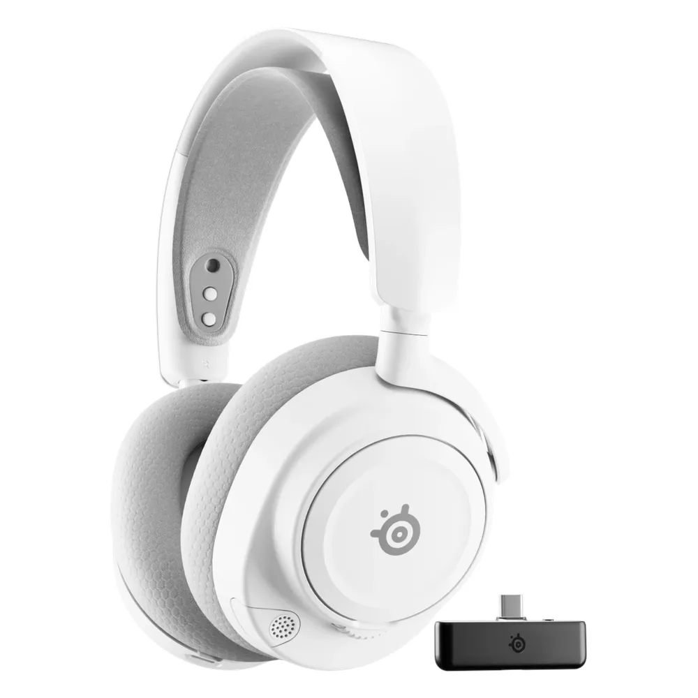 SteelSeries Arctis Nova 7  Wireless Gaming Headphones, 2.4 GHz Wireless, Bluetooth, 3.5 mm jack, Over-Ear, Cosed Back, ClearCast Gen 2 Microphone, 40 mm Speaker with Neodymium Magnets, White, 1 Year Warranty | 61731