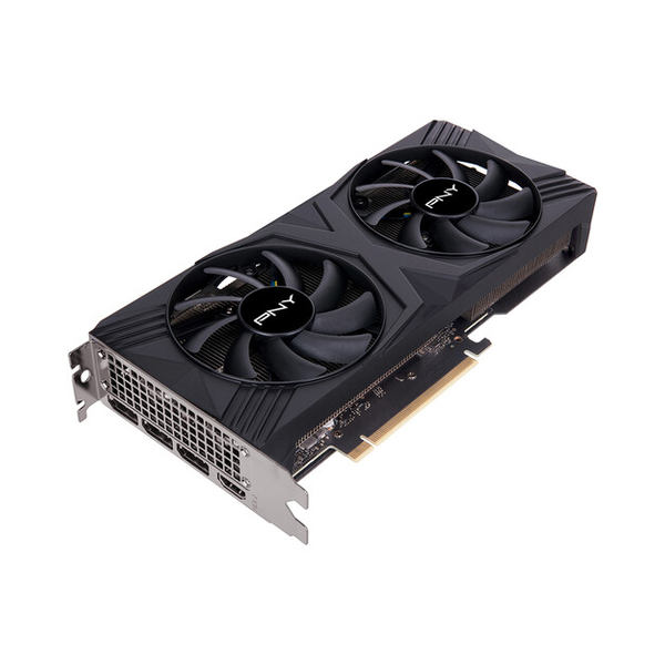 PNY GeForce RTX 4060 Ti VERTO Dual Fan OC Edition Graphics Card, GDDR6 16GB 128-bit Memory, HDMI 2.1, DP 1.4a Outputs, PCI Express 4.0, 2550 MHz Boost Clock, 288 GB/s Memory Bandwidth, 1 Year Warranty | VCG4060T16DFXPB1-E