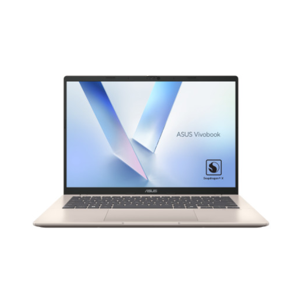 ASUS Vivobook 14 Snapdragon X  X1 26 100 Processor, 16GB RAM, 1TB SSD, 14" WUXGA Display, Windows 11 Home, English & Arabic Keyboard, Platinum Gold, 1 Year Warranty | X1407QA-LY046W